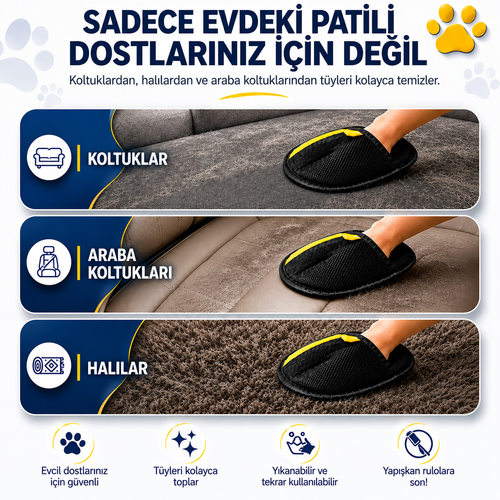 PawSwipe Tüy Toplama Eldiveni Her Yüzey İçin